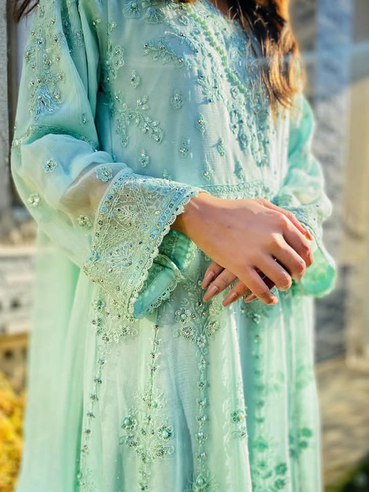 CHIFFON FABRIC Handmade Work With Heavy Embroidery 2025