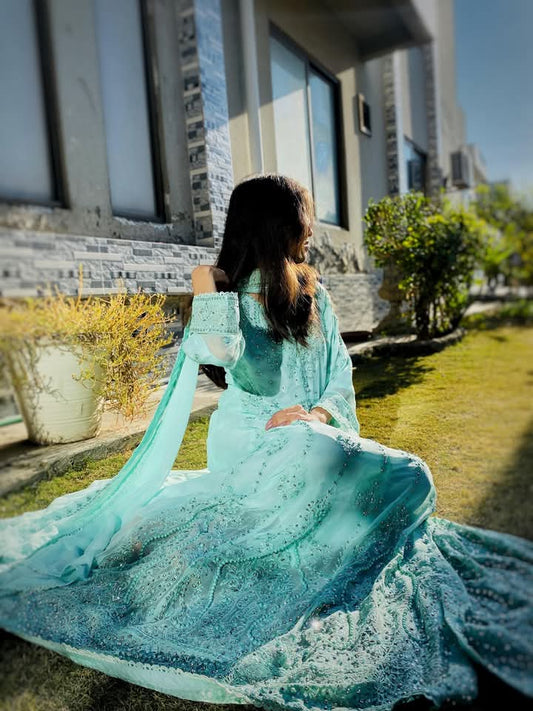 CHIFFON FABRIC Handmade Work With Heavy Embroidery 2025