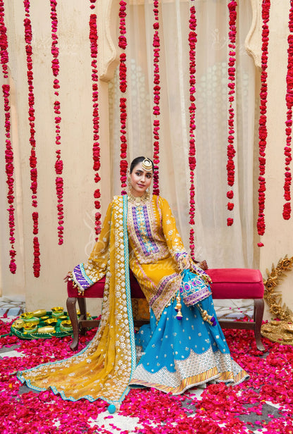 NEW ARRIVAL In Chiffon Fabric Mehndi Outfit 2025