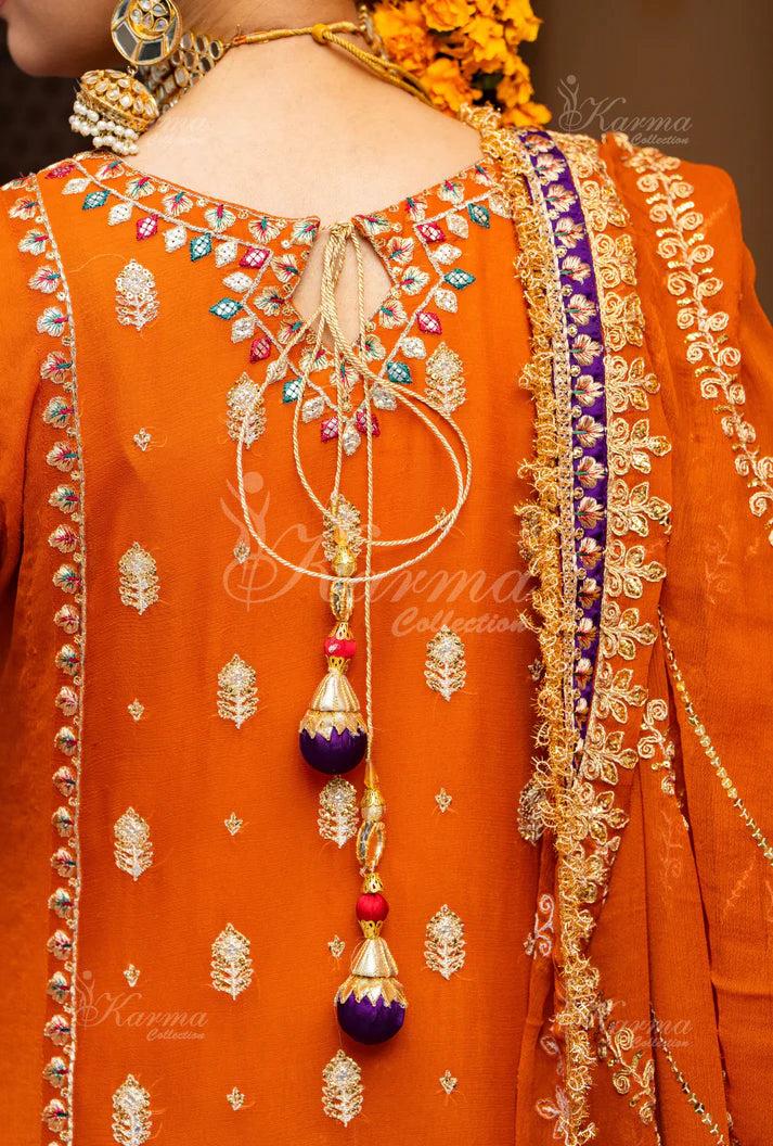 NEW ARRIVAL In Chiffon Fabric Mehndi Outfit 2025