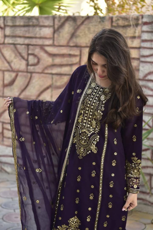 Chiffon Shirt With Chiffon Dupatta