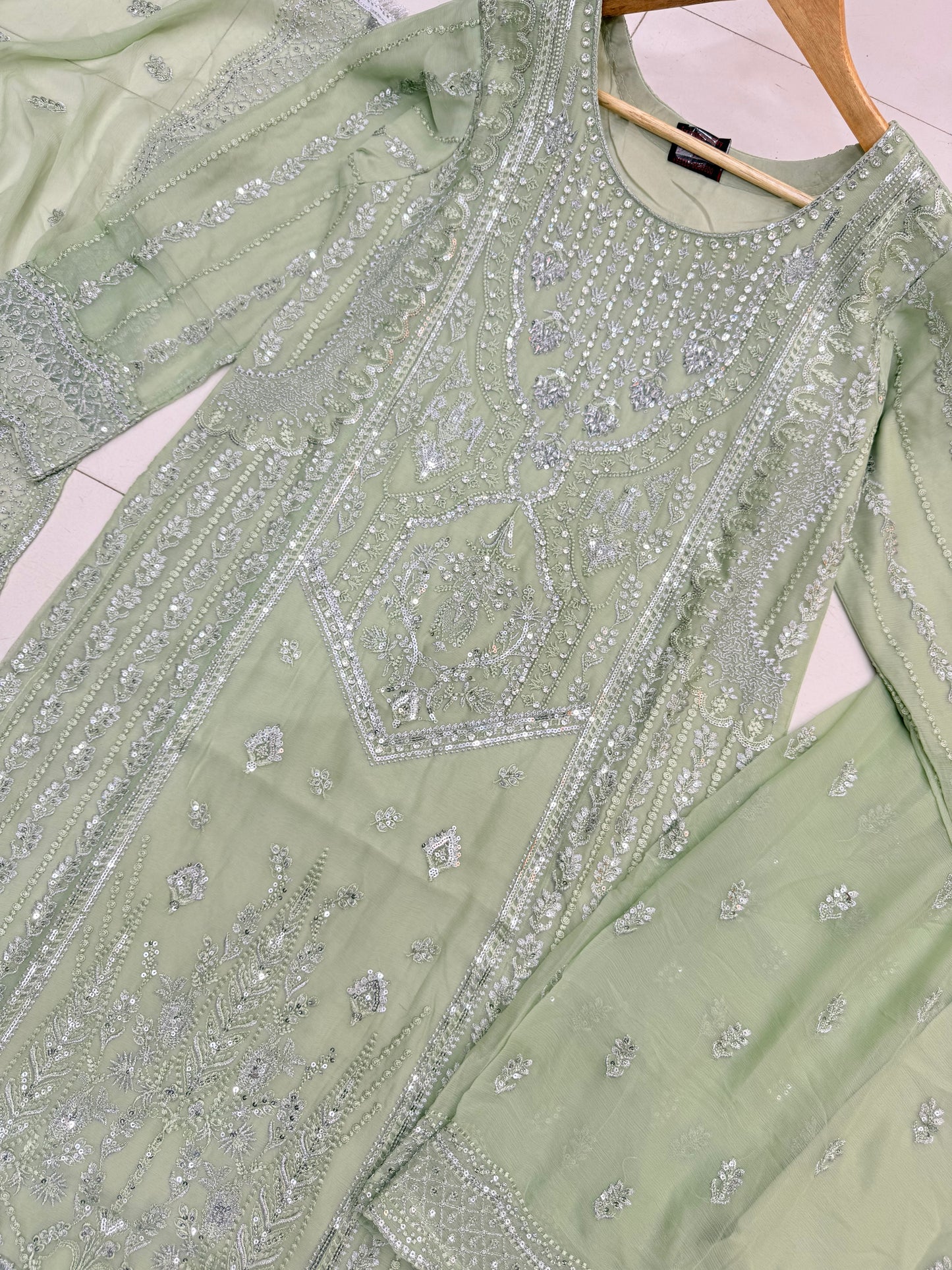 CHIFFON FABRIC 3 piece Mariah B Heavily Embroidered Dress Collection 2025