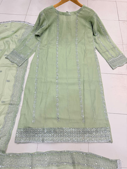 CHIFFON FABRIC 3 piece Mariah B Heavily Embroidered Dress Collection 2025