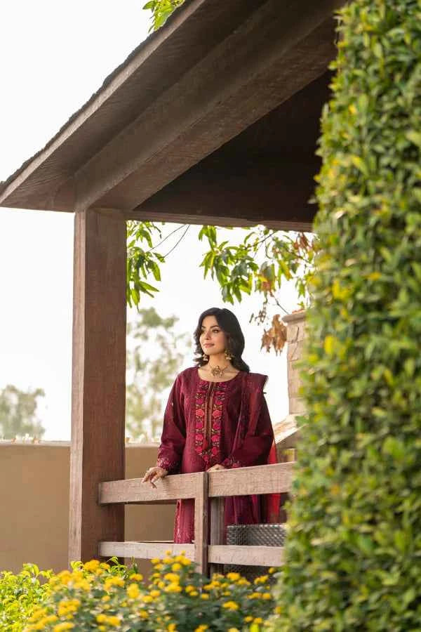 Karma Rang Ja Dress In Wine Red