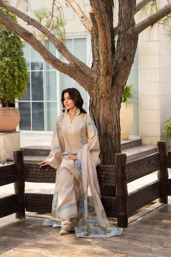 Karma Rang Ja Dress In Pastel Beige