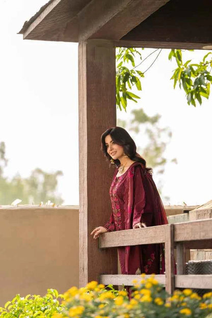 Karma Rang Ja Dress In Wine Red
