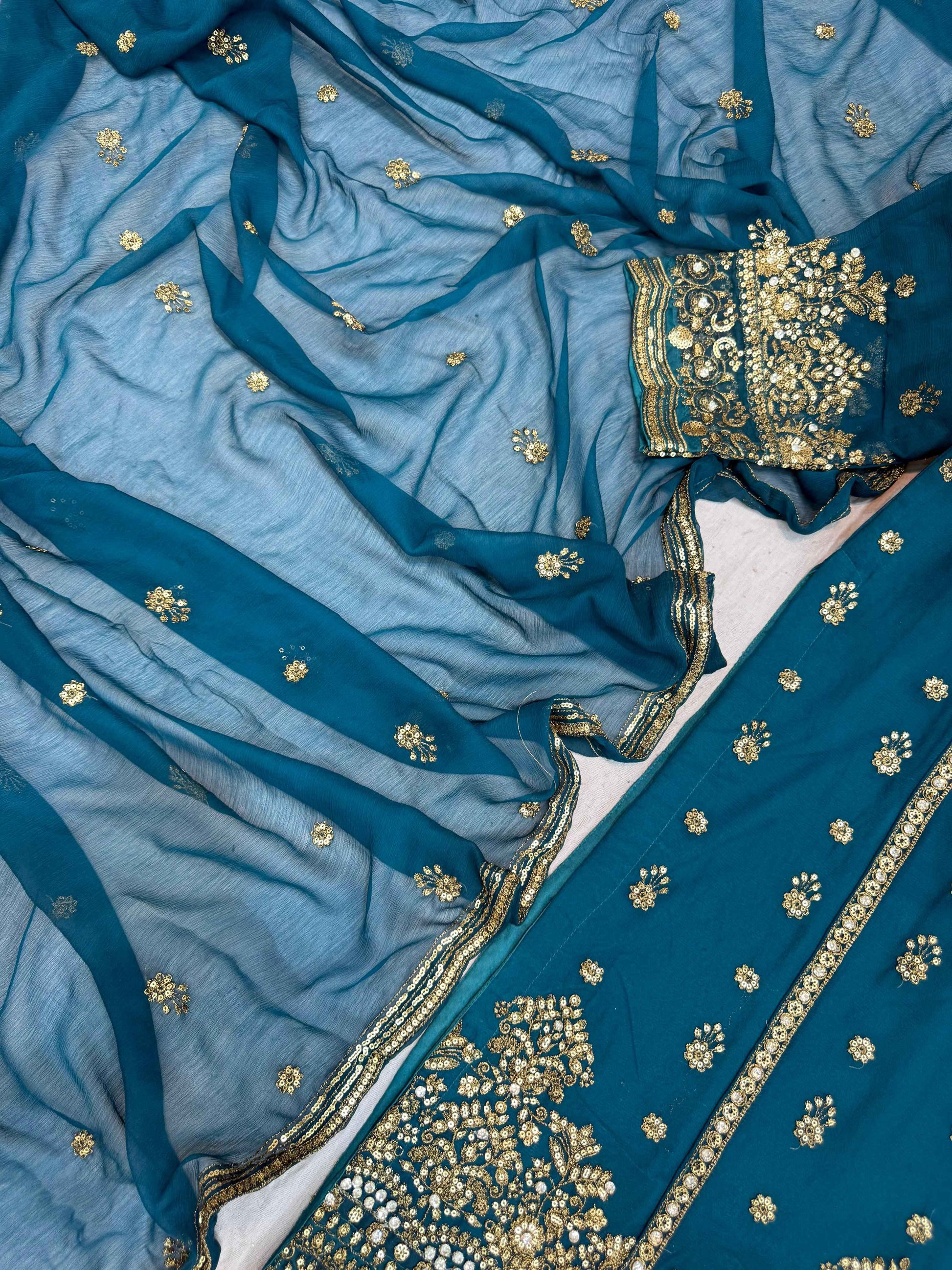 CHIFFON FABRIC Long Shirt With Trouser Dress 2025