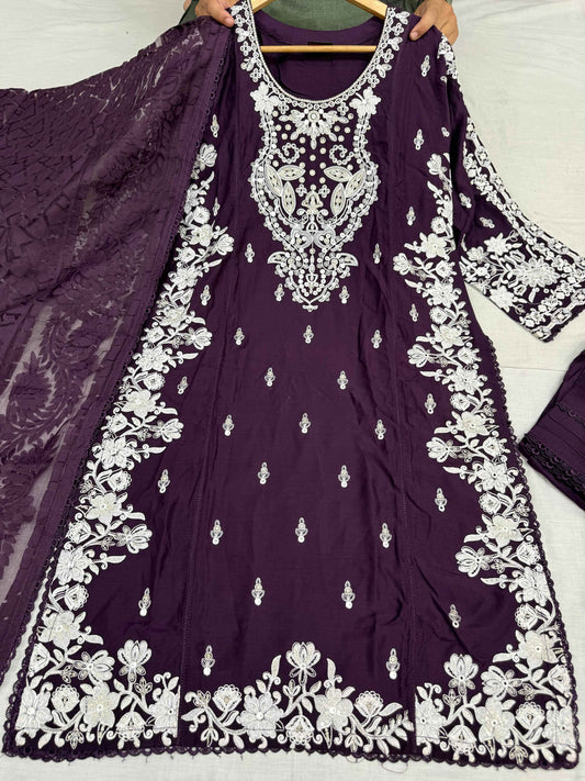 VISCOSE FABRIC Beautiful Casual Wear 3 Piece Dress Collection 2025