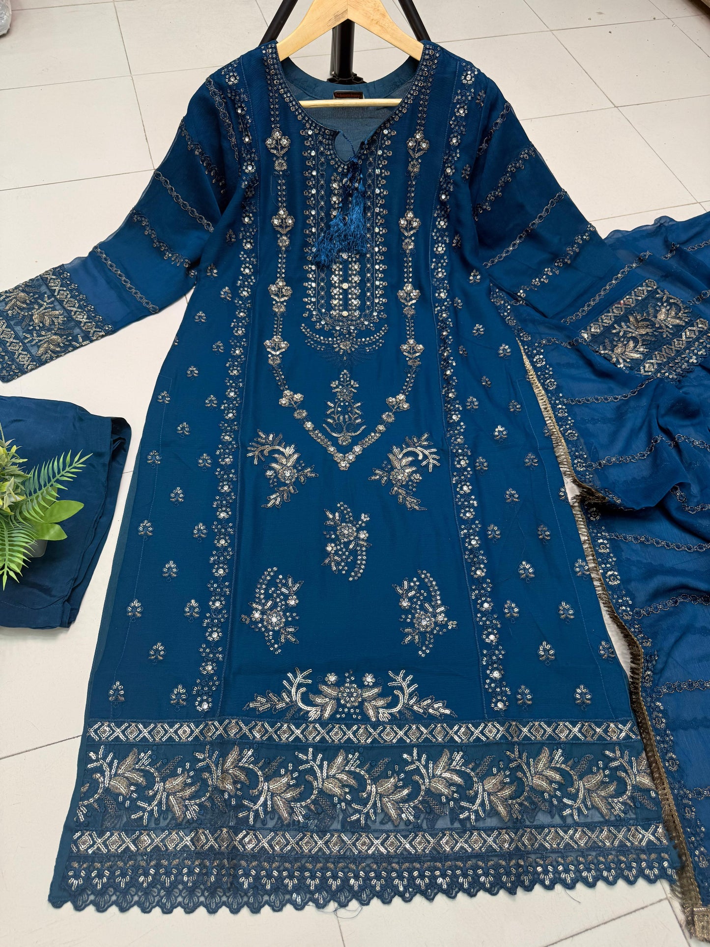 CHIFFON FABRIC Beautiful Embroidered Shirt With Dupatta 2025