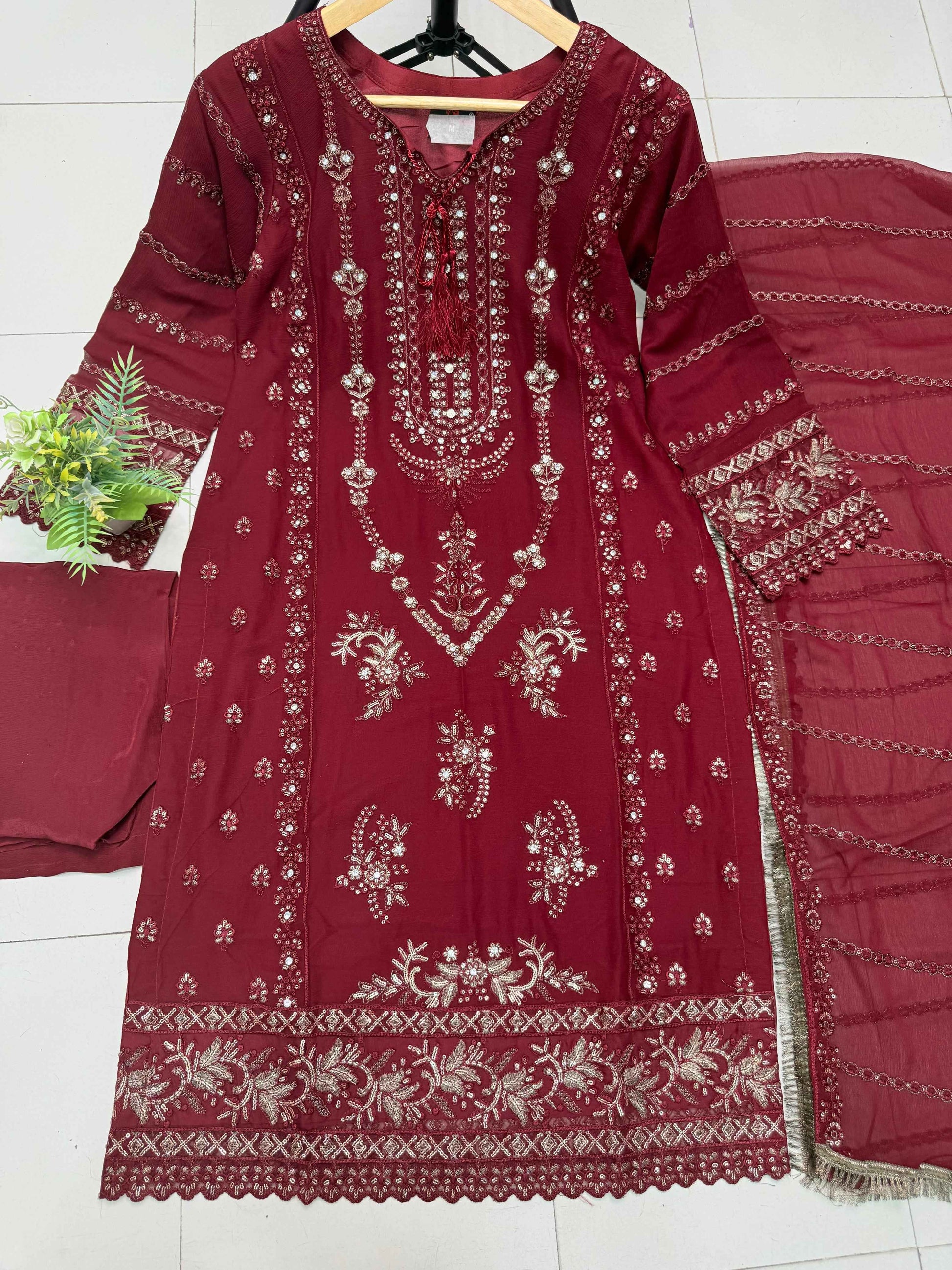 CHIFFON FABRIC Beautiful Embroidered Shirt With Dupatta 2025