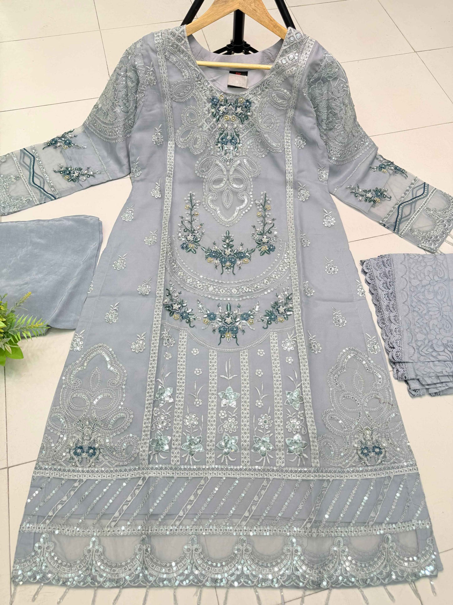 ORGANZA FABRIC Beautiful Embroidered Dress With Dupatta Collection 2025