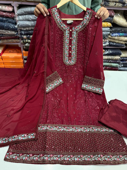 CHIFFON FABRIC Embroidered Shirt With Embroidered Dupatta Collection 2025