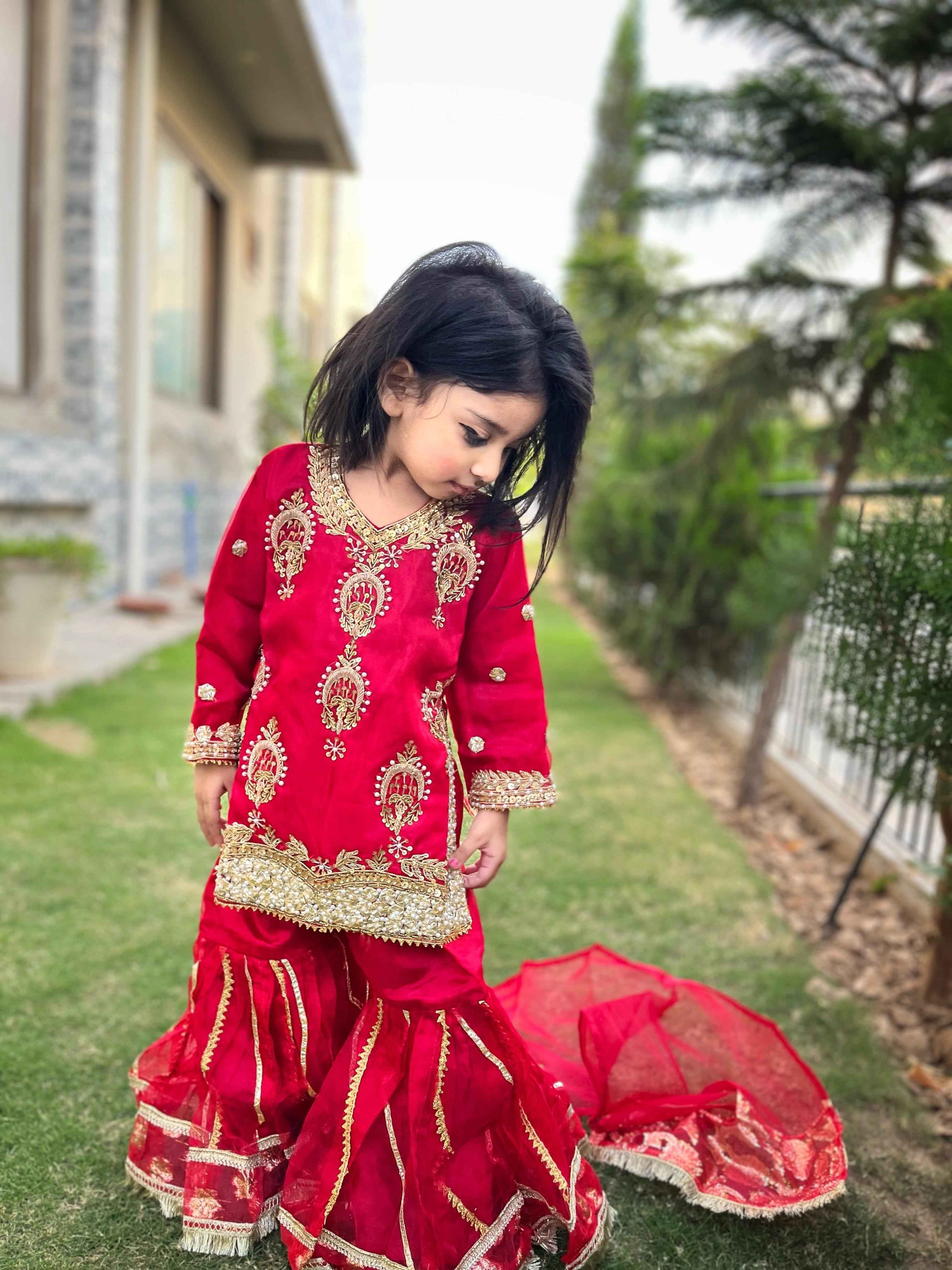 ORGANZA FABRIC KIDS COLLECTION WEDDING GHARARA FOR BARAT/WALEEMA
