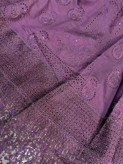 KHADDI COTTON FABRIC Long Frock With Heavy Embroidered Organza Fabric Dupatta Collection 2025