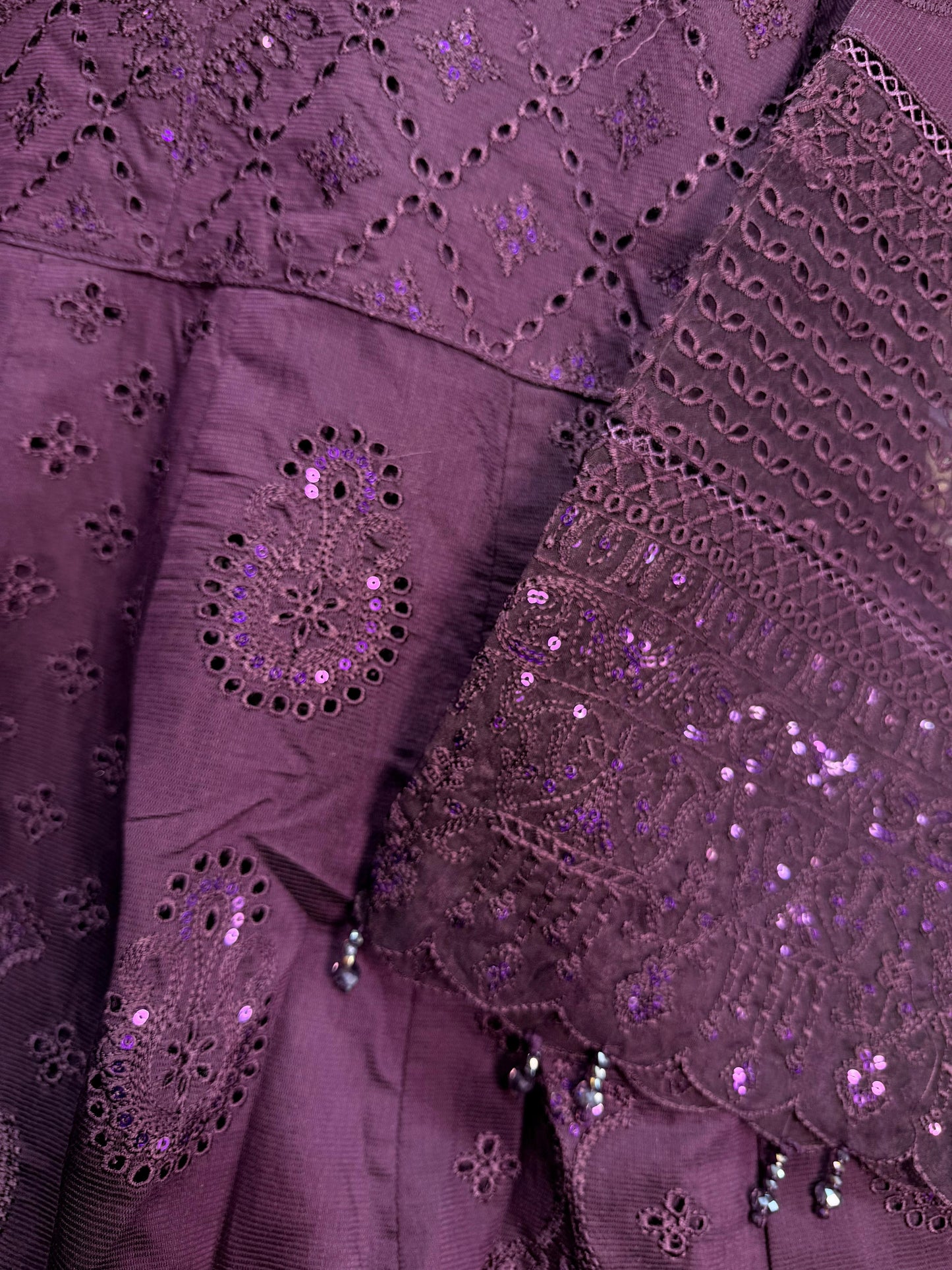 KHADDI COTTON FABRIC Long Frock With Heavy Embroidered Organza Fabric Dupatta Collection 2025
