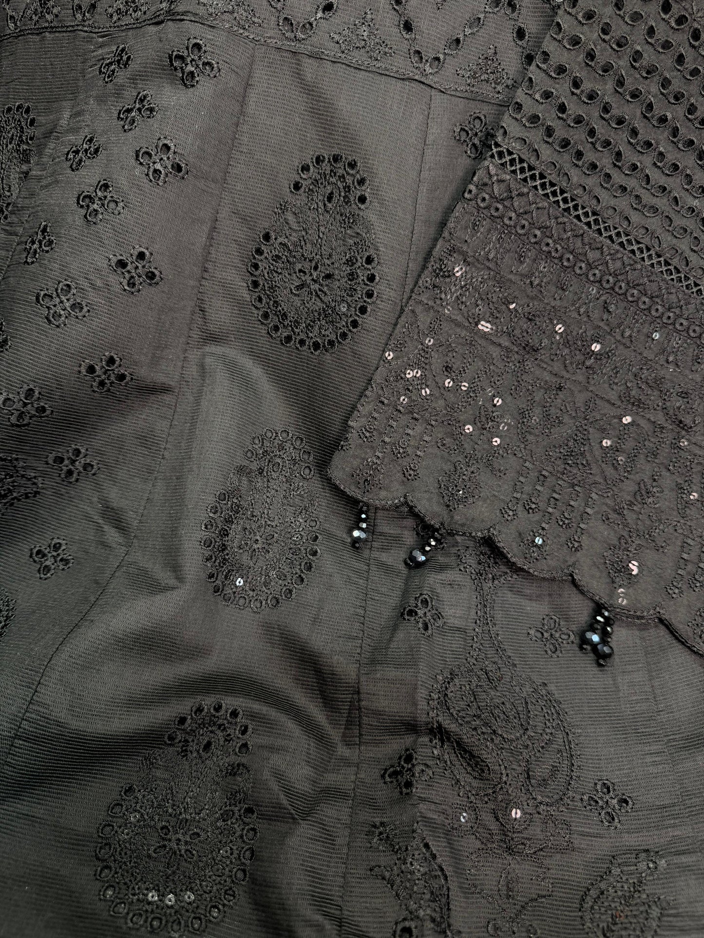 KHADDI COTTON FABRIC Long Frock With Heavy Embroidered Organza Fabric Dupatta Collection 2025