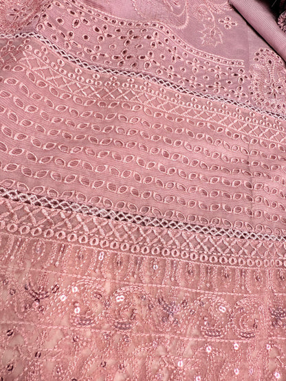 KHADDI COTTON FABRIC Long Frock With Heavy Embroidered Organza Fabric Dupatta Collection 2025