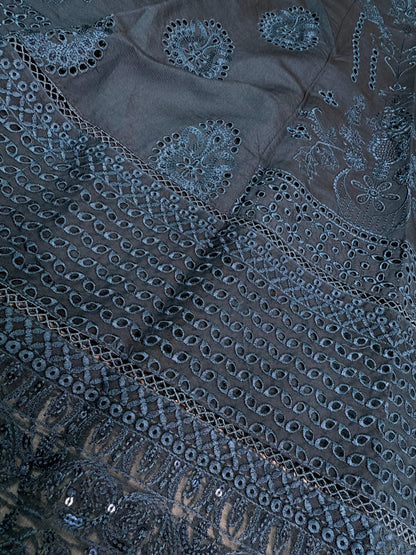 KHADDI COTTON FABRIC Long Frock With Heavy Embroidered Organza Fabric Dupatta Collection 2025