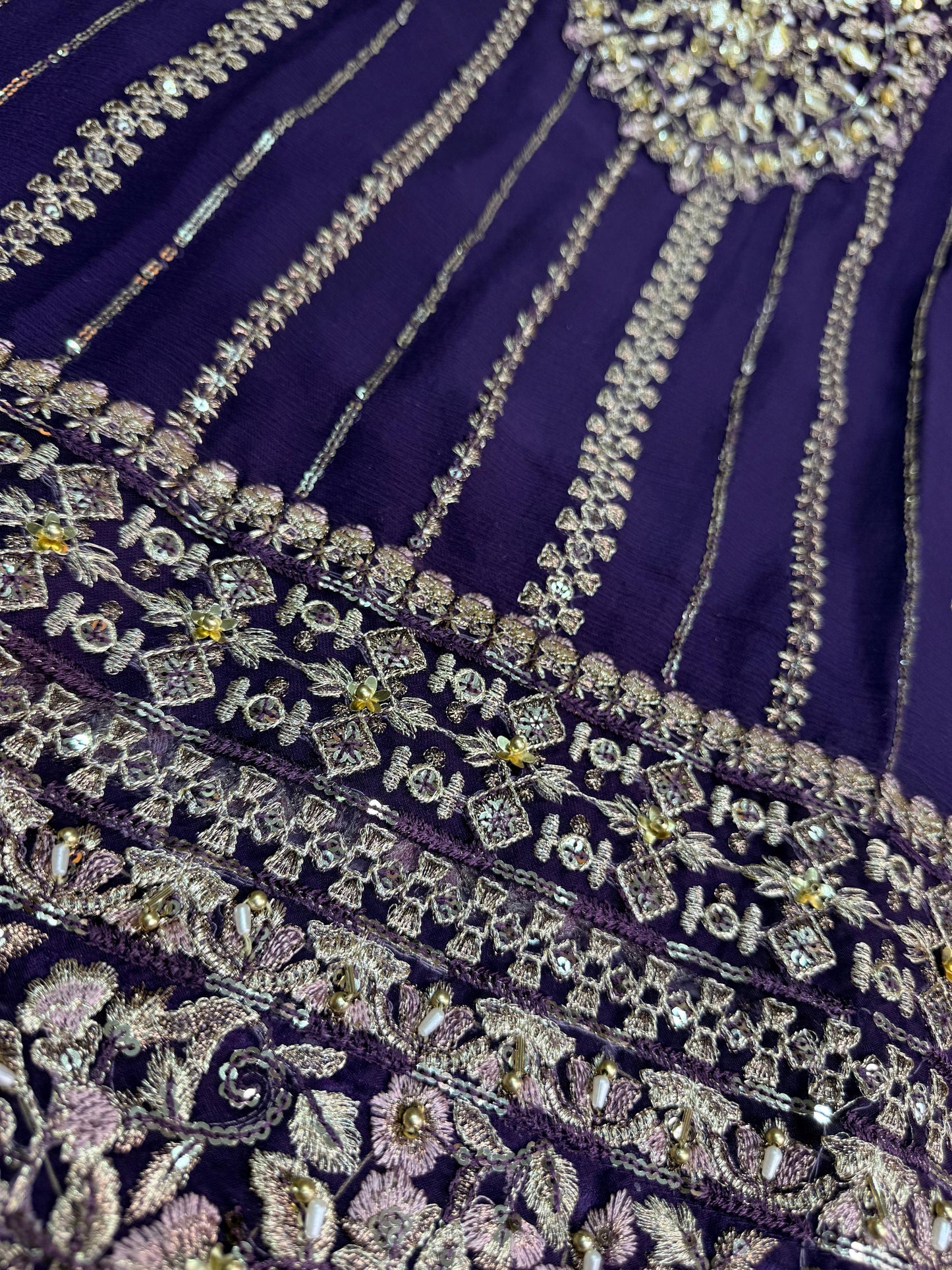 CHIFFON FABRIC With Heavy Embroudiery Beautiful 3 Piece Dress