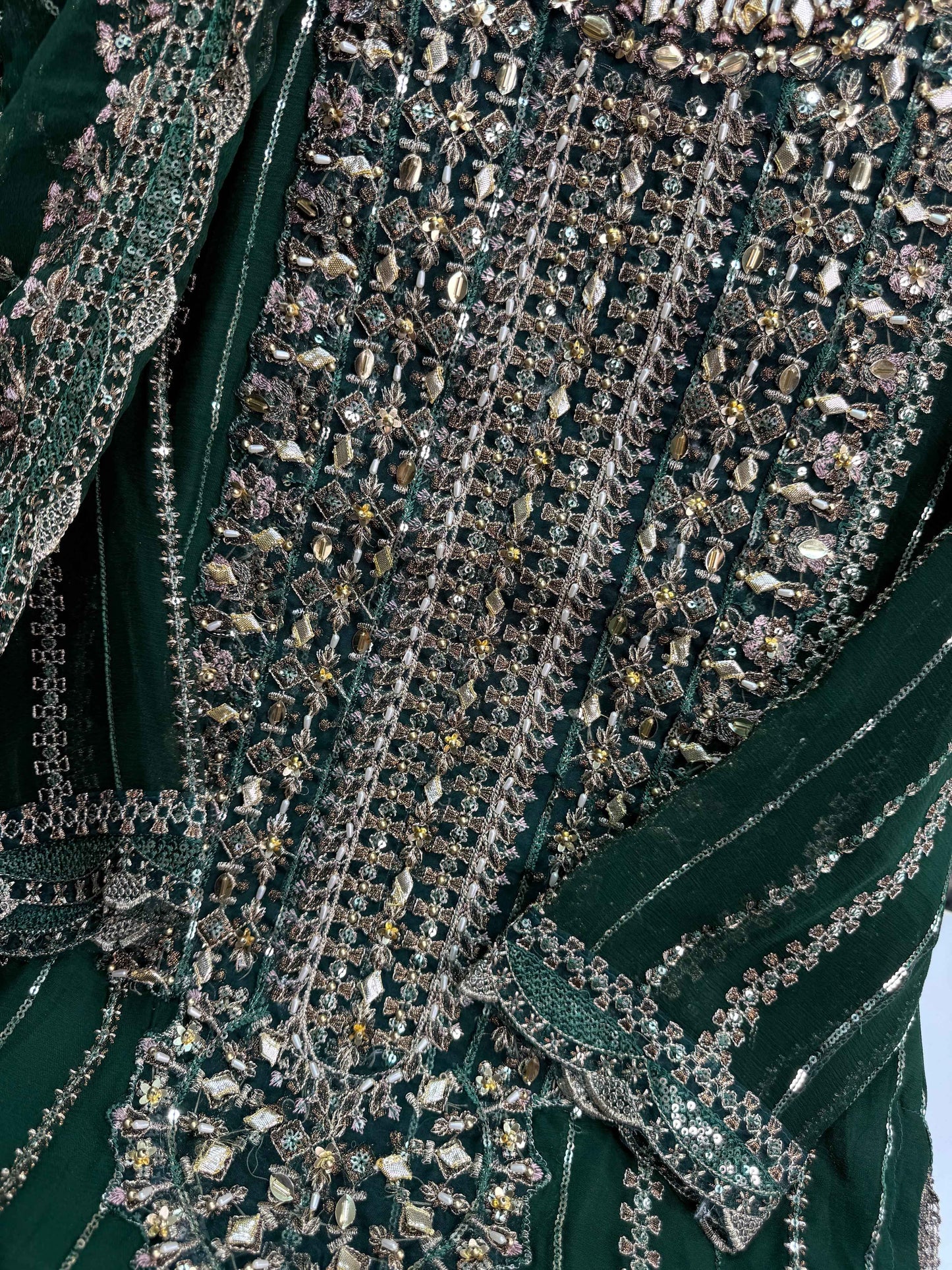 CHIFFON FABRIC With Heavy Embroudiery Beautiful 3 Piece Dress