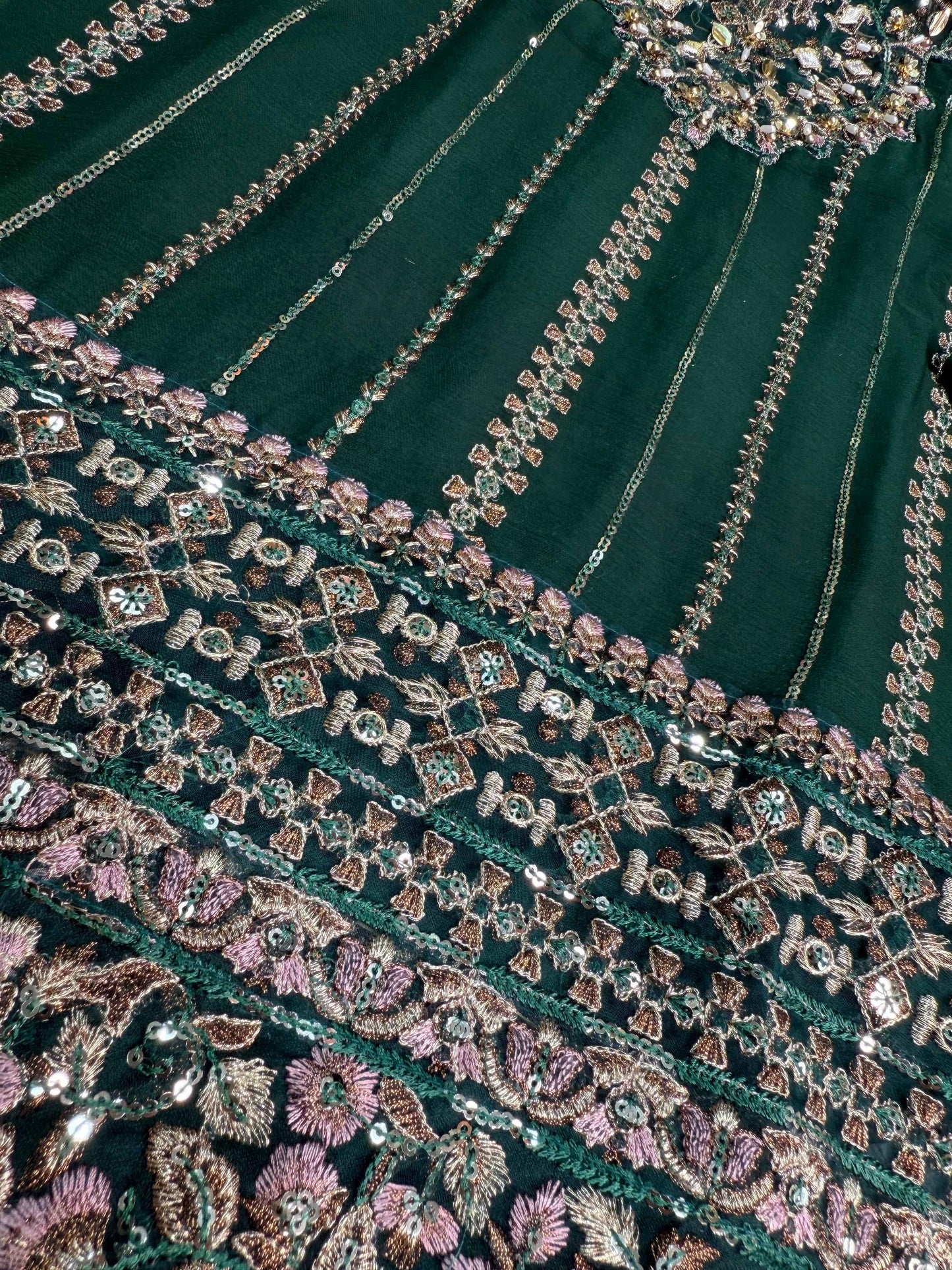 CHIFFON FABRIC With Heavy Embroudiery Beautiful 3 Piece Dress