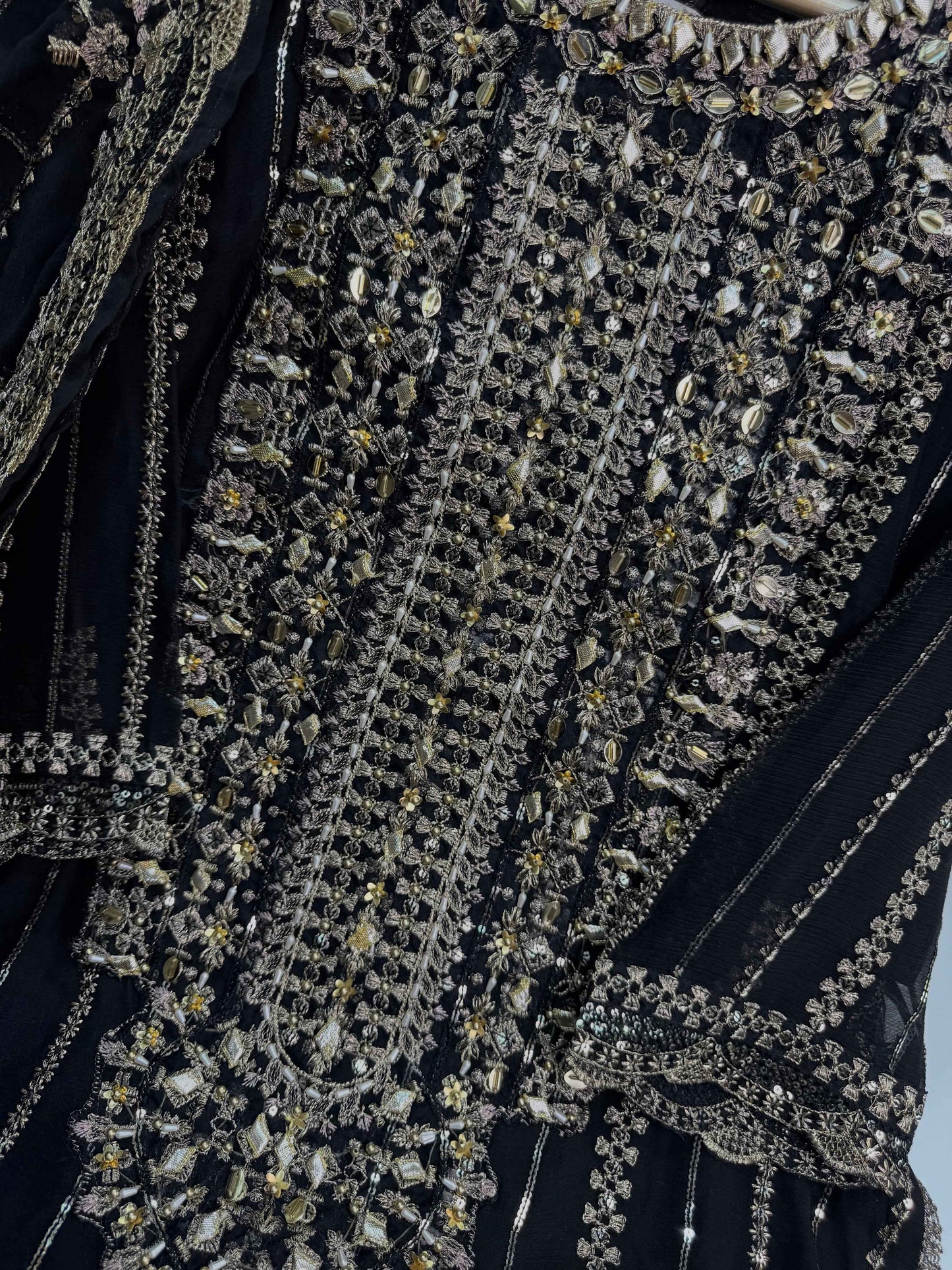 CHIFFON FABRIC With Heavy Embroudiery Beautiful 3 Piece Dress