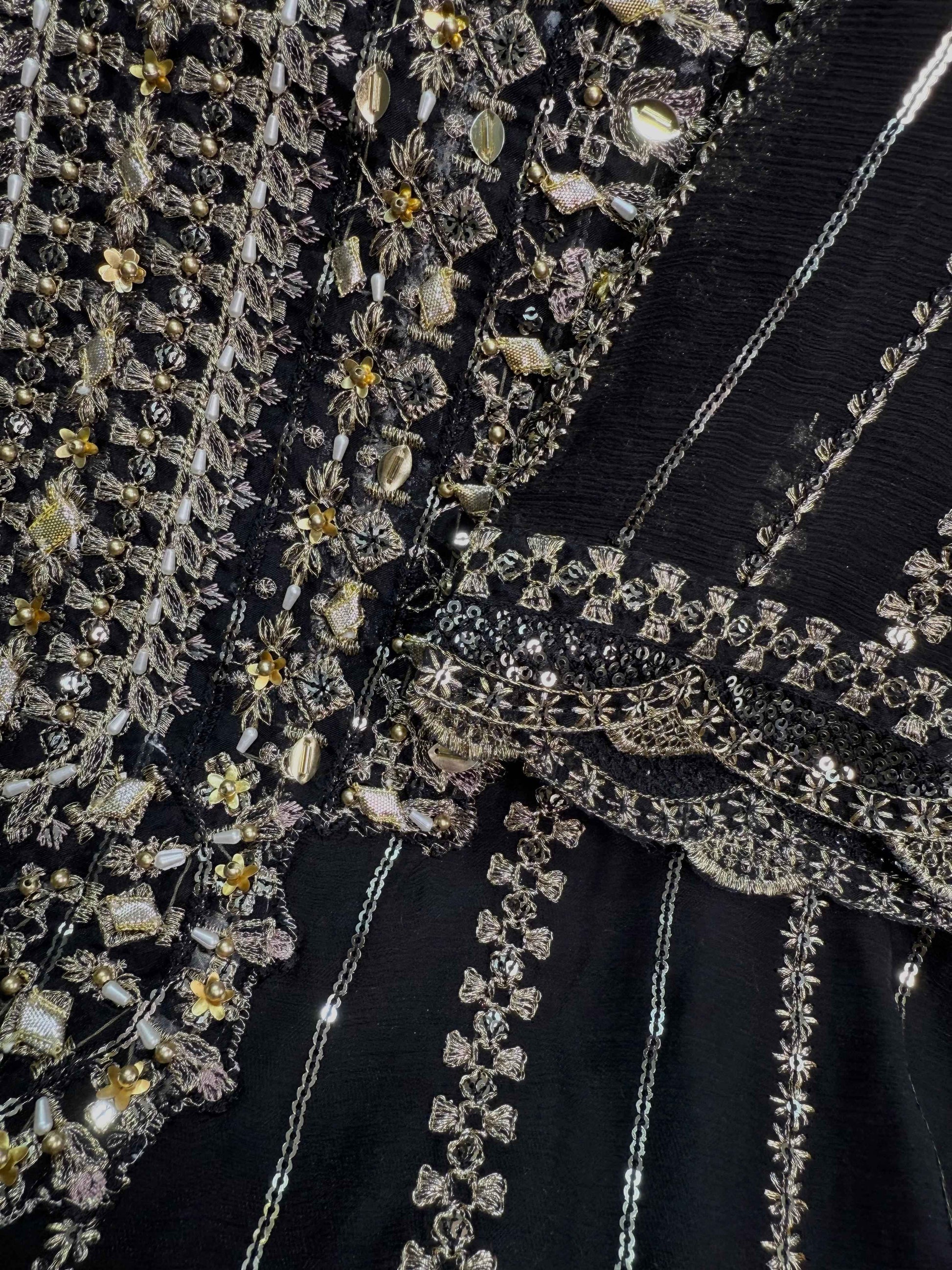 CHIFFON FABRIC With Heavy Embroudiery Beautiful 3 Piece Dress