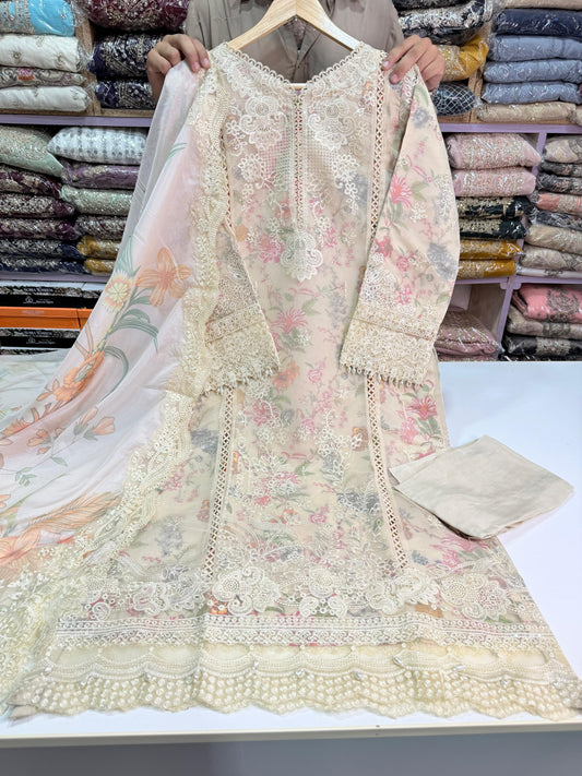 Beautiful Heavy Embroidied Dress On Net Fabric