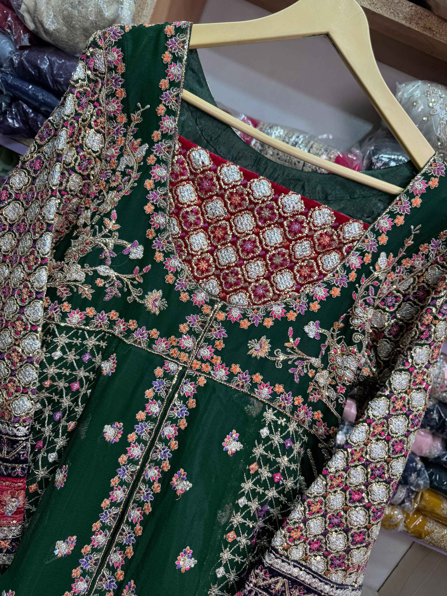 CHIFFON FABRIC 2 piece Beautiful Embroided Maxi