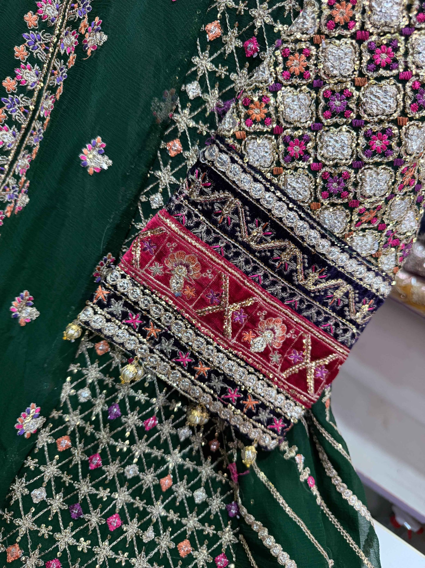 CHIFFON FABRIC 2 piece Beautiful Embroided Maxi