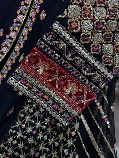 CHIFFON FABRIC 2 piece Beautiful Embroided Maxi