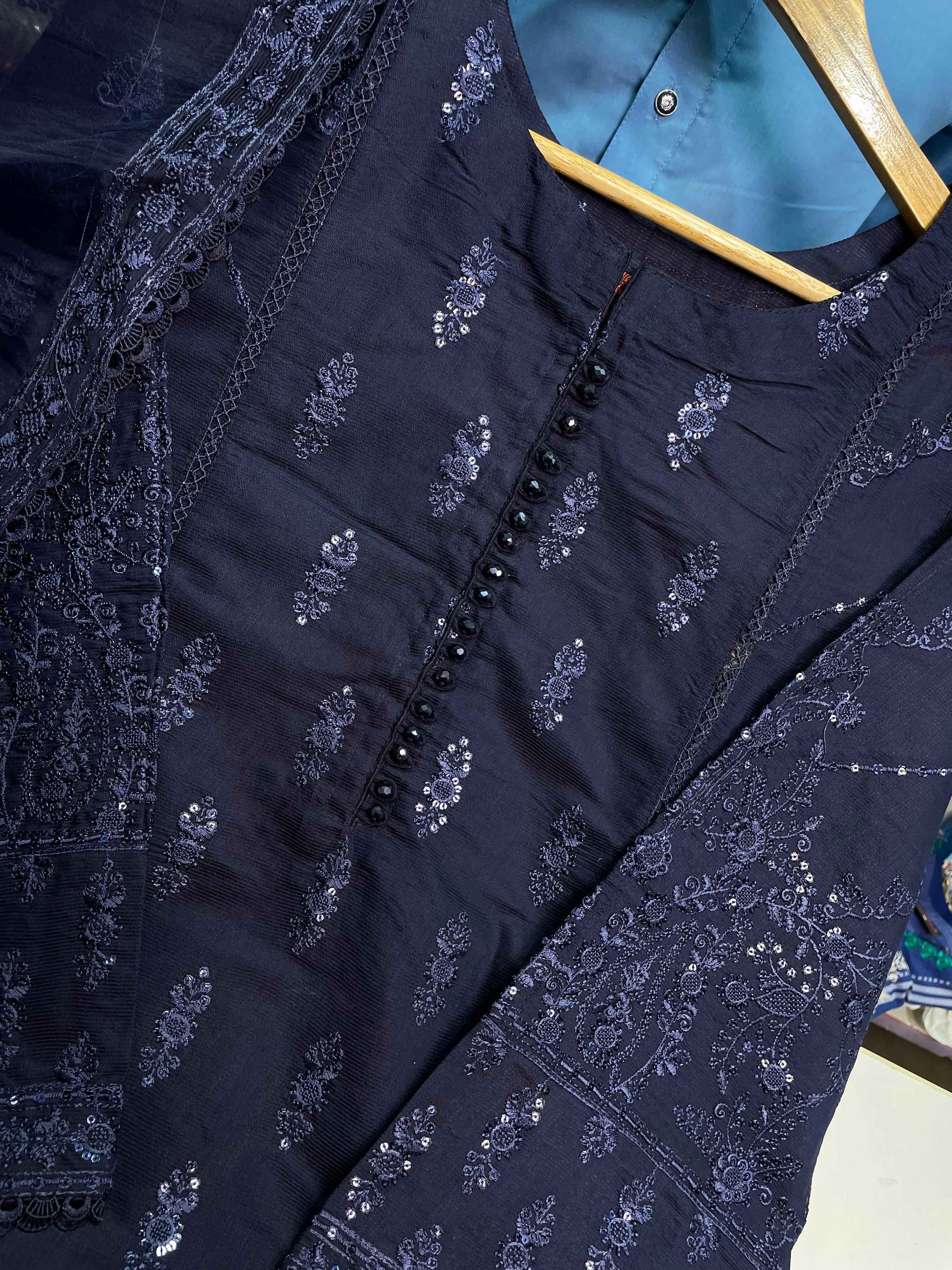 KHADDI COTTON Casual Wear Chicken kari Work On Dress