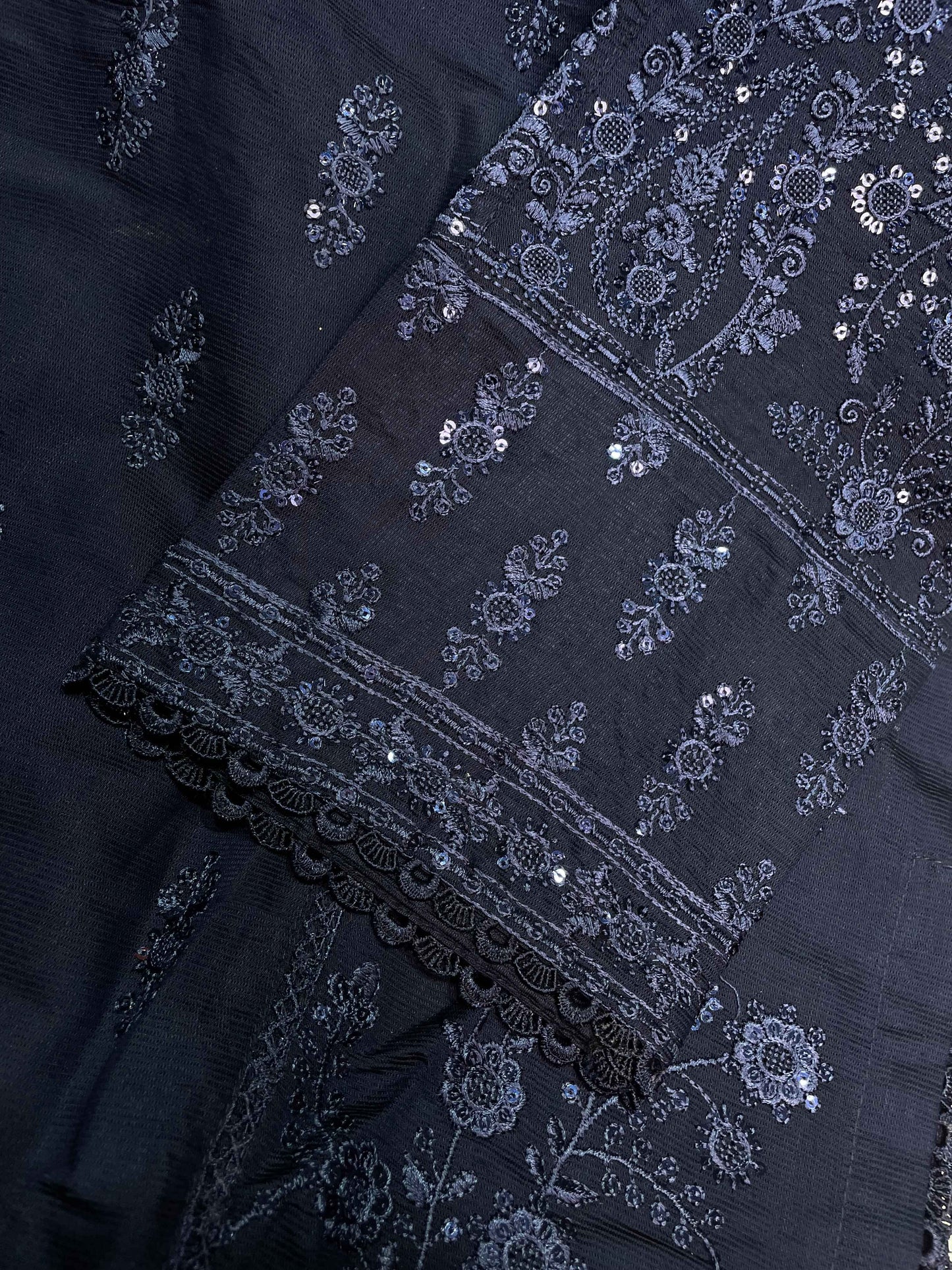 KHADDI COTTON Casual Wear Chicken kari Work On Dress