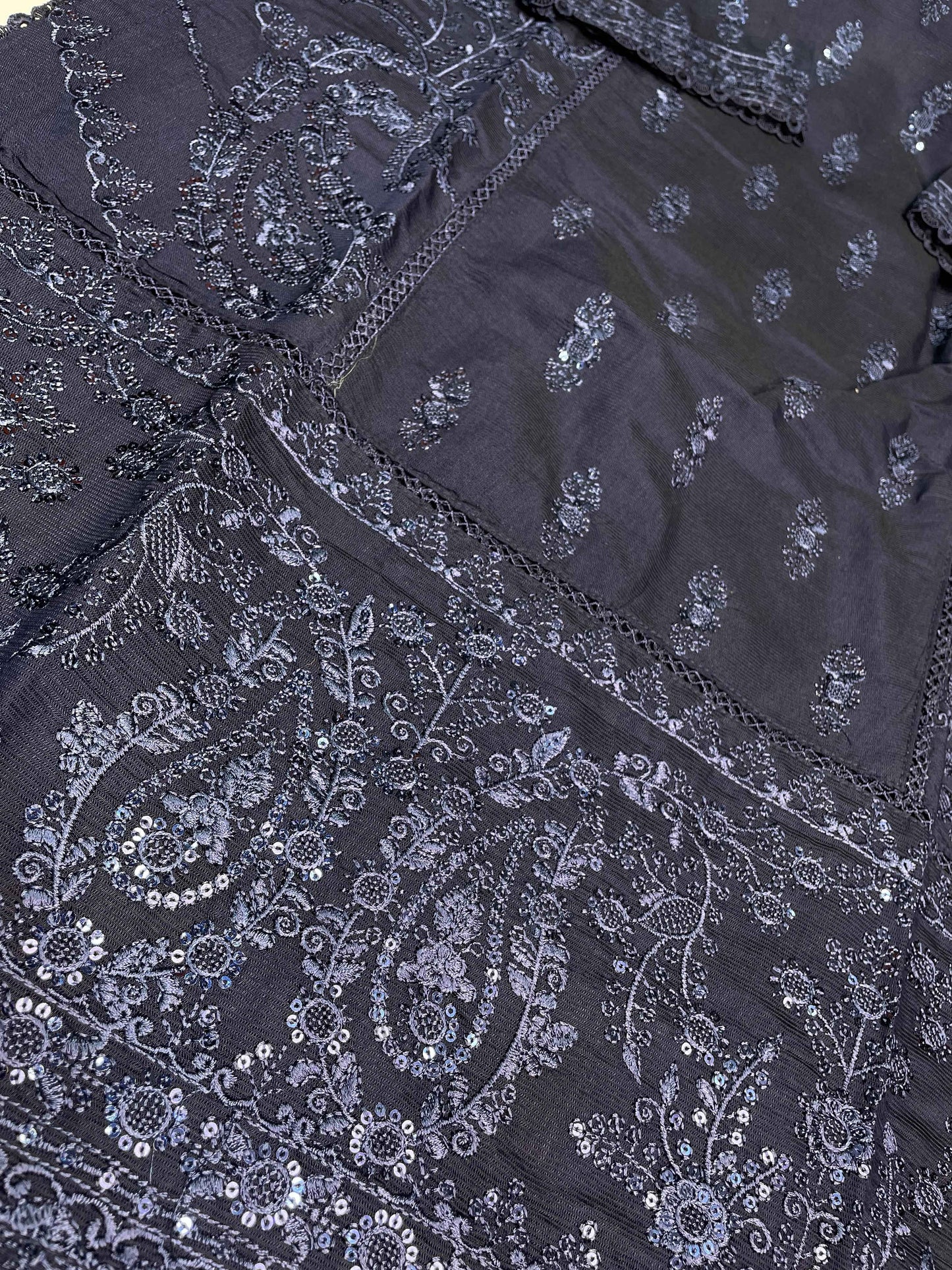 KHADDI COTTON Casual Wear Chicken kari Work On Dress