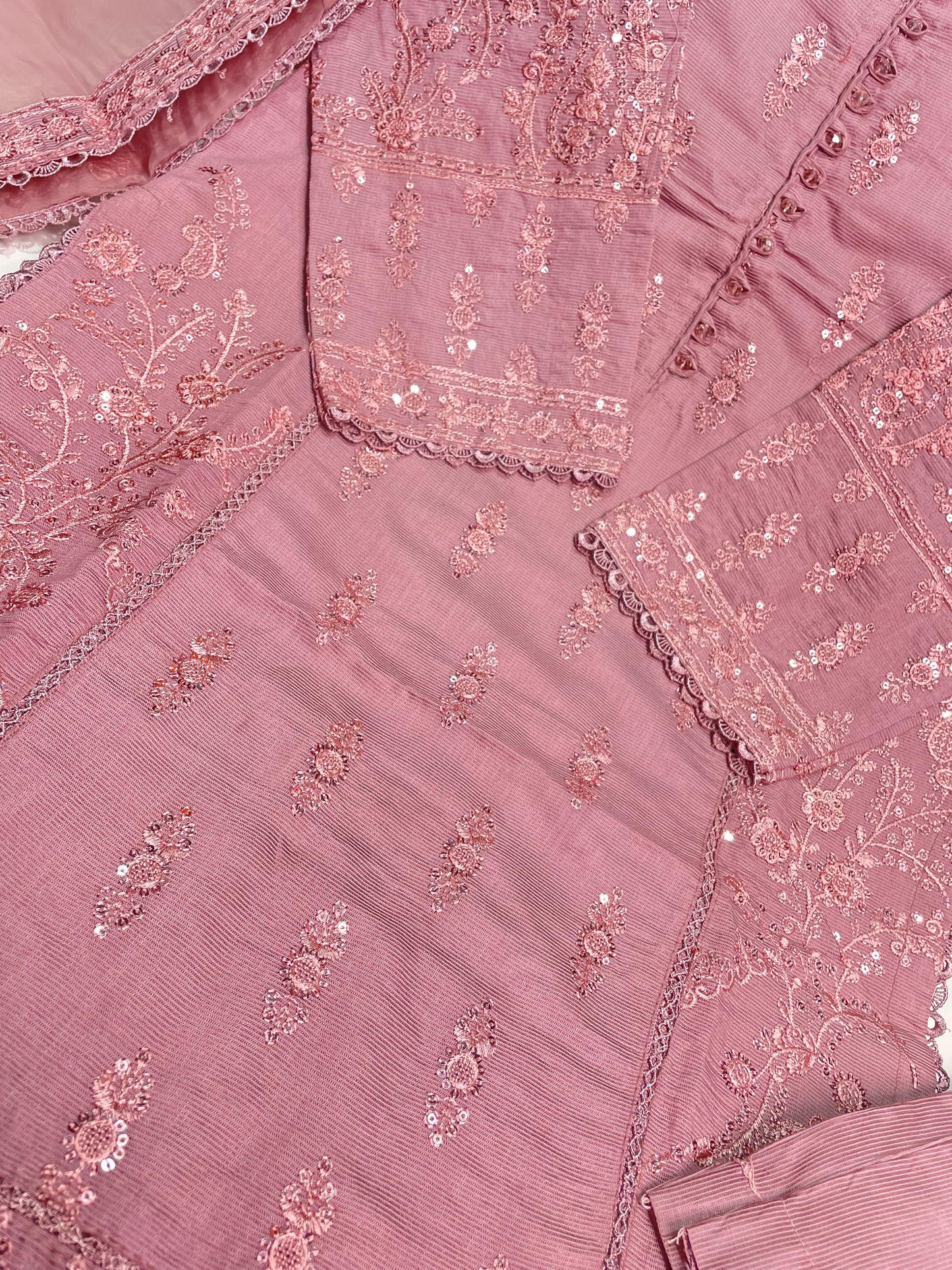 KHADDI COTTON Casual Wear Chicken kari Work On Dress