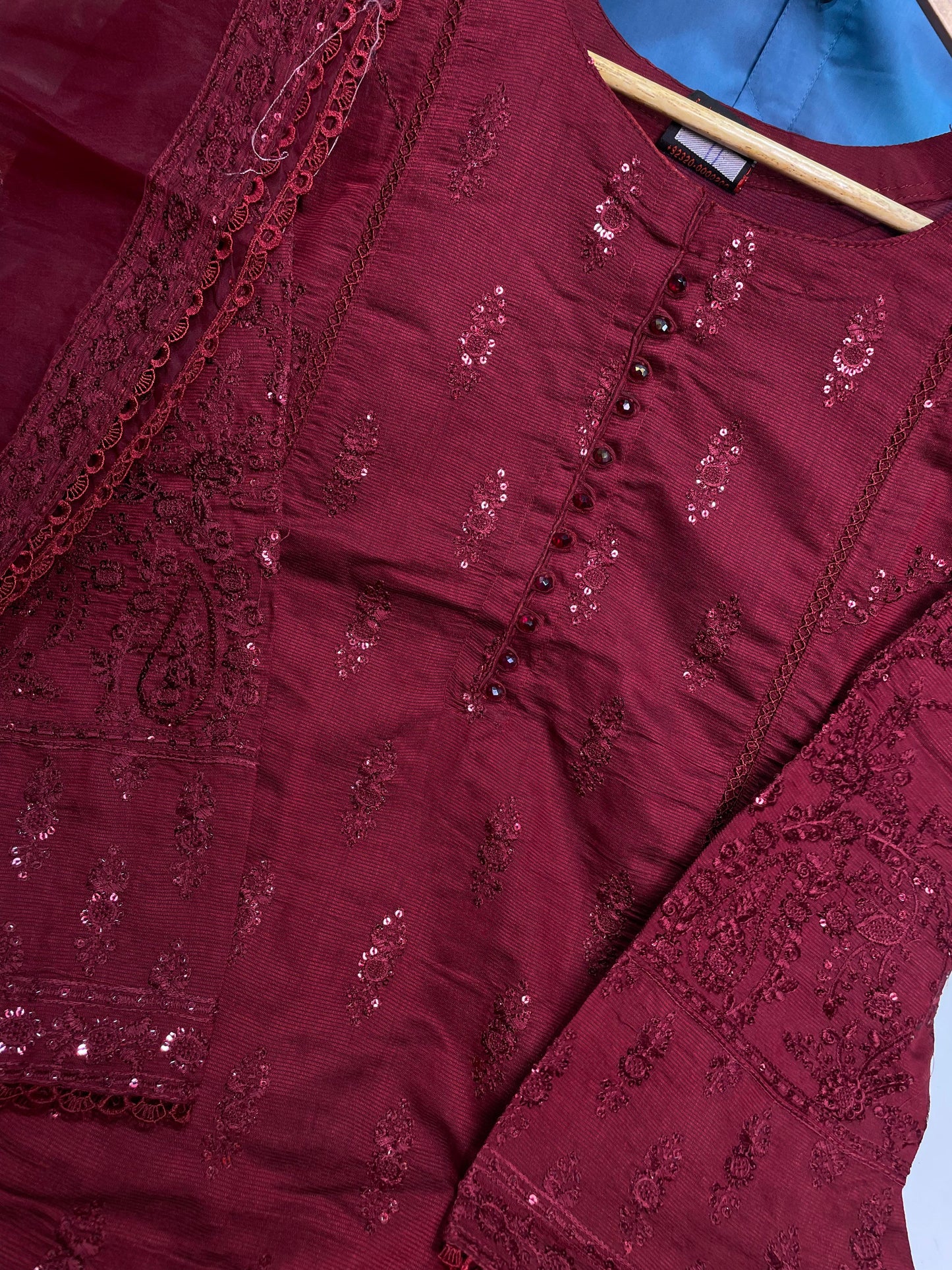 KHADDI COTTON Casual Wear Chicken kari Work On Dress