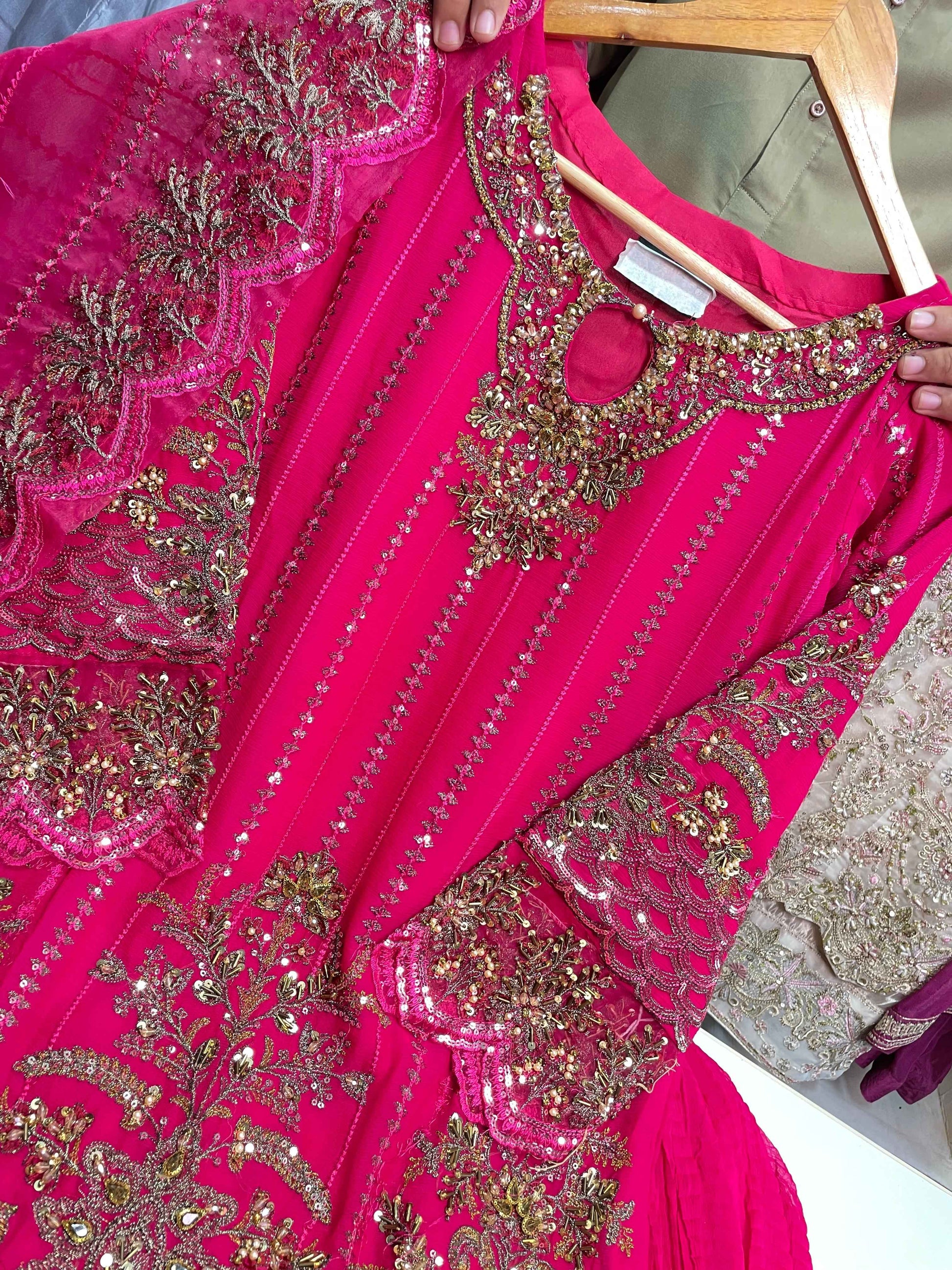 CHIFFON FABRIC 3-Piece Embroided Wedding Dress