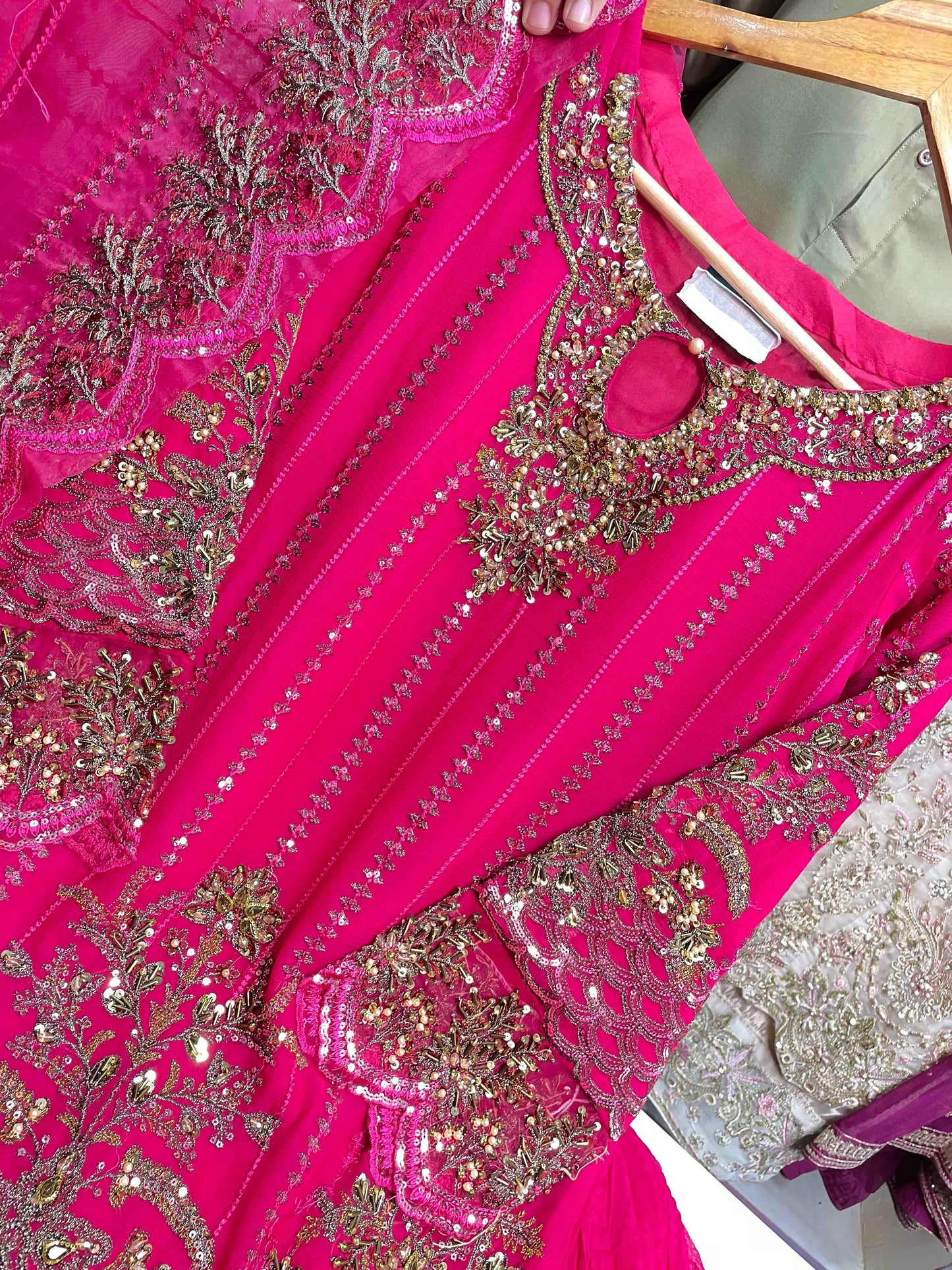 CHIFFON FABRIC 3-Piece Embroided Wedding Dress