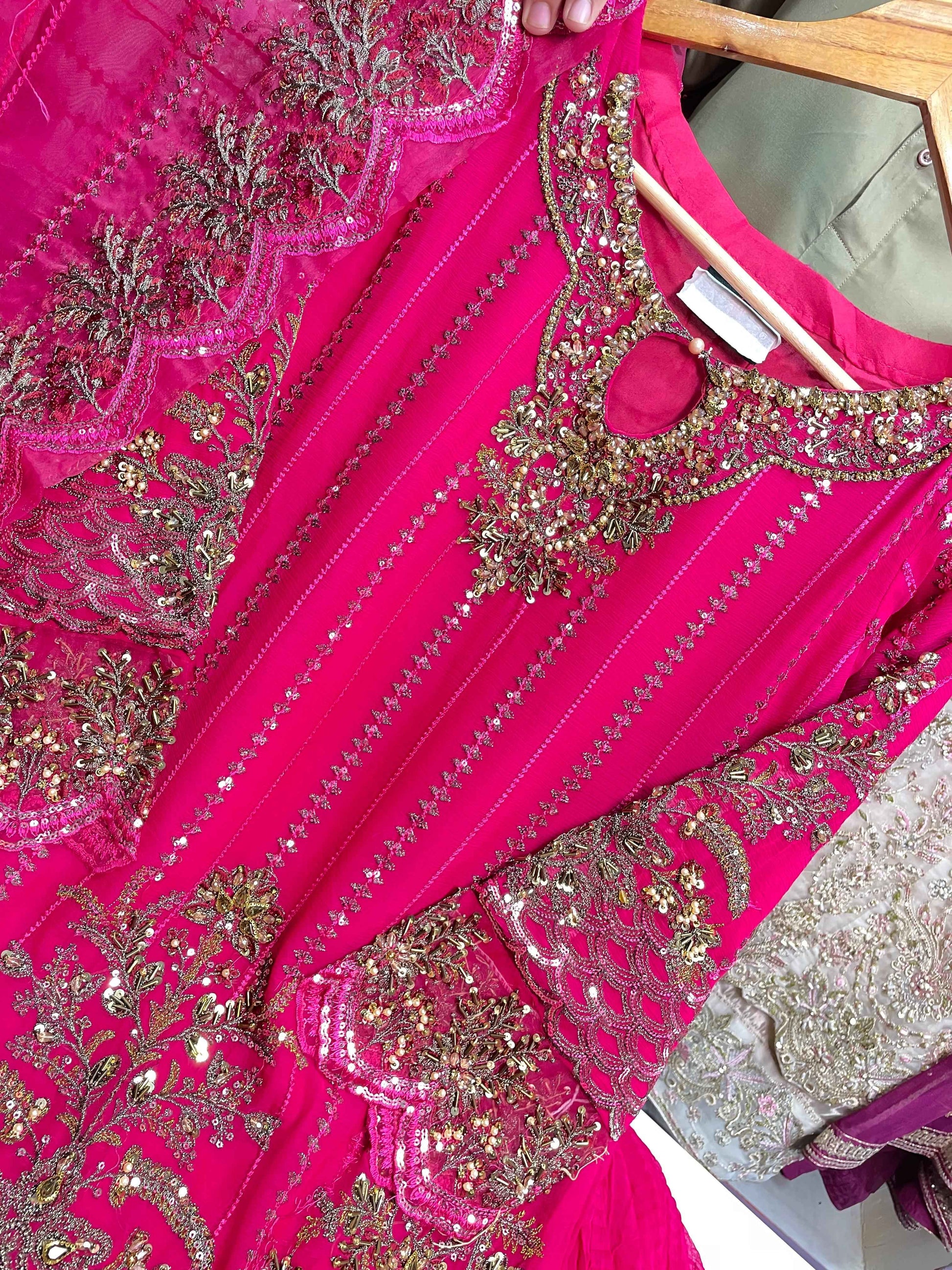 CHIFFON FABRIC 3-Piece Embroided Wedding Dress
