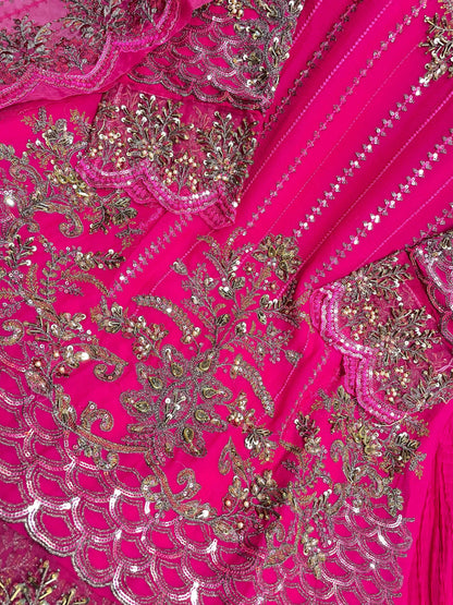 CHIFFON FABRIC 3-Piece Embroided Wedding Dress