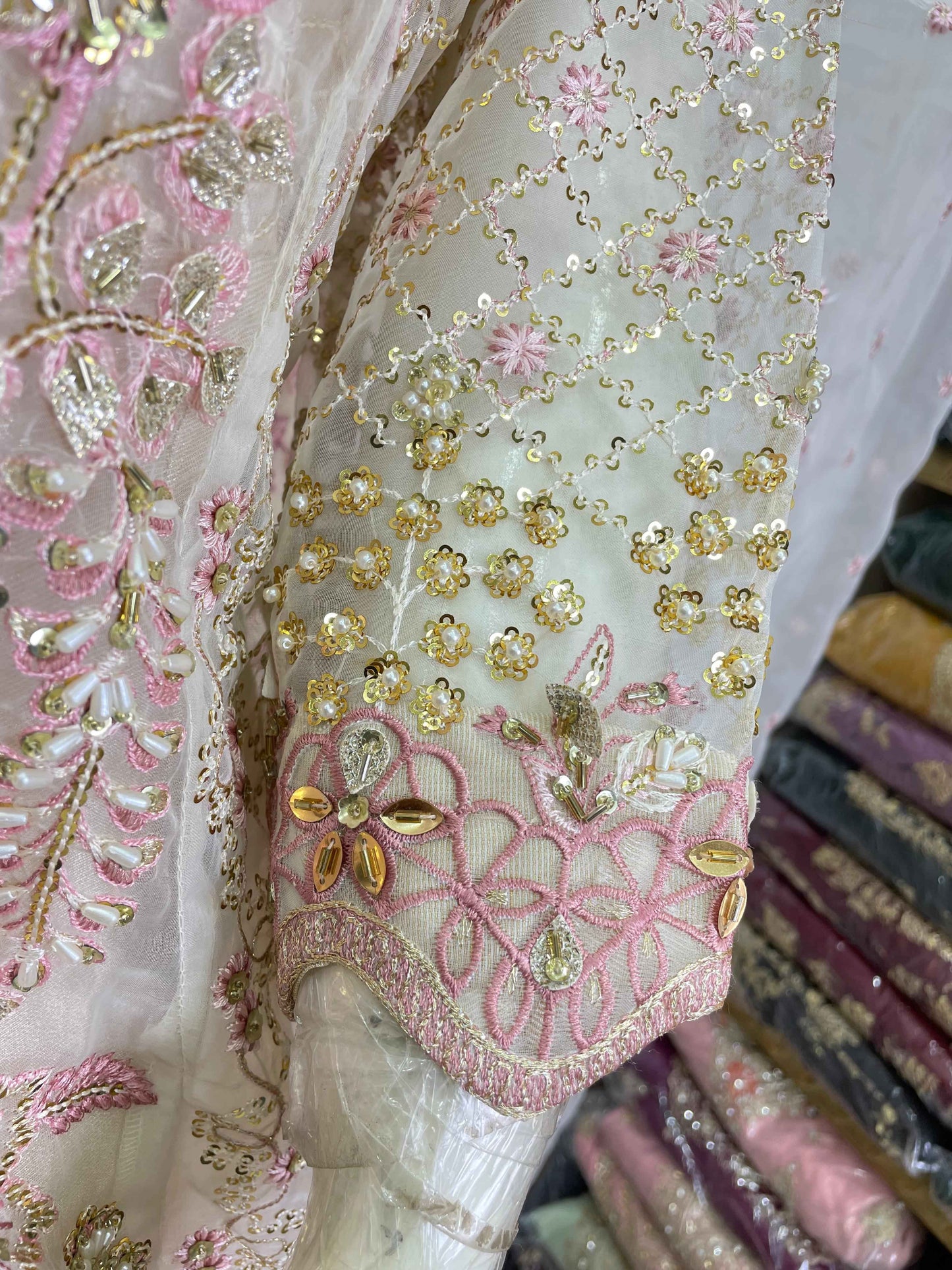 ORGANZA FABRIC 3-PCS Beautiful Heavy Embroided Maxi Dress 2025