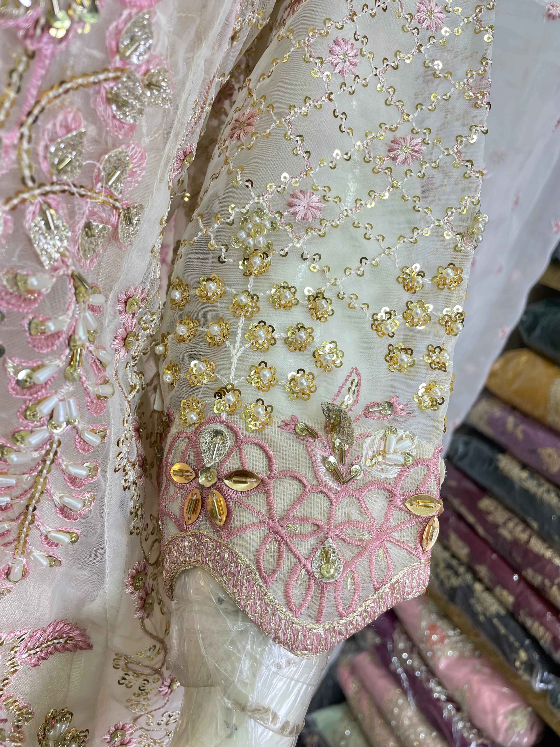 ORGANZA FABRIC 3-PCS Beautiful Heavy Embroided Maxi Dress 2025