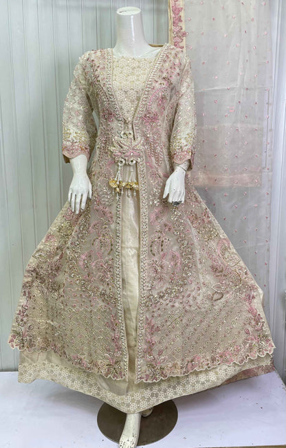 ORGANZA FABRIC 3-PCS Beautiful Heavy Embroided Maxi Dress 2025
