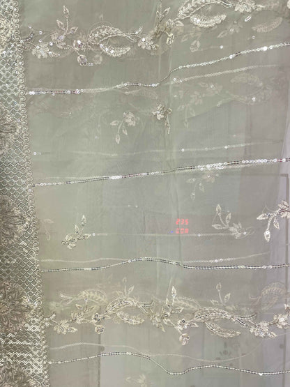 ORGANZA FABRIC 3-PCS Beautiful Heavy Embroided Maxi Dress 2025