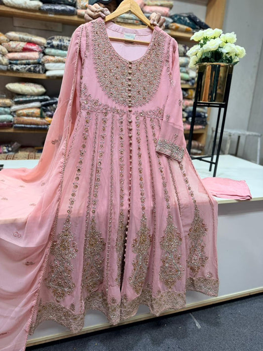 SG1778 Frock Chiffon Pink