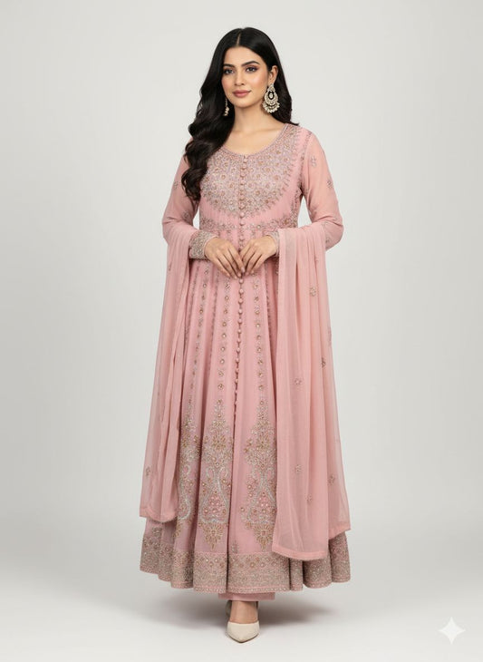 SG1778 Frock Chiffon Pink