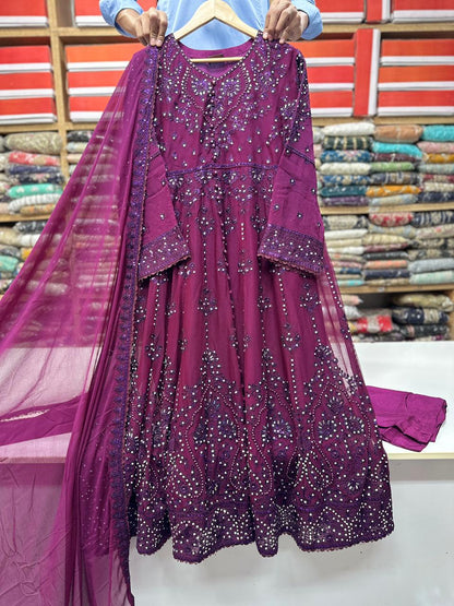 SG1497 Frock Chiffon Purple