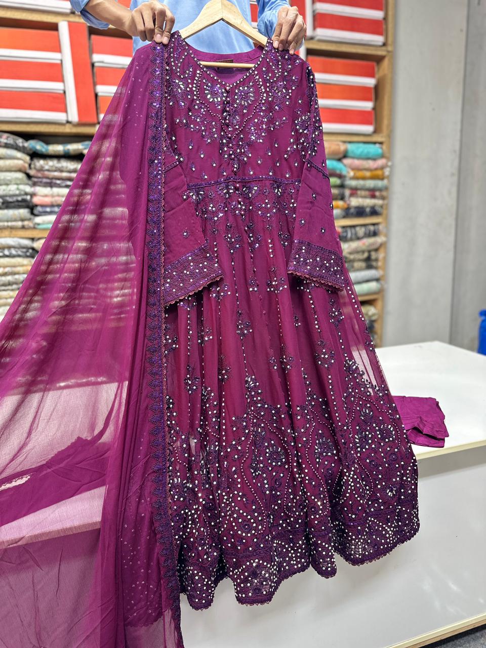 SG1497 Frock Chiffon Purple