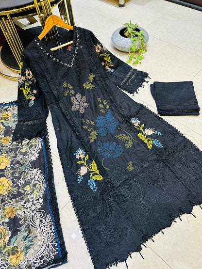 SG1478 Chikan kari Viscose Black
