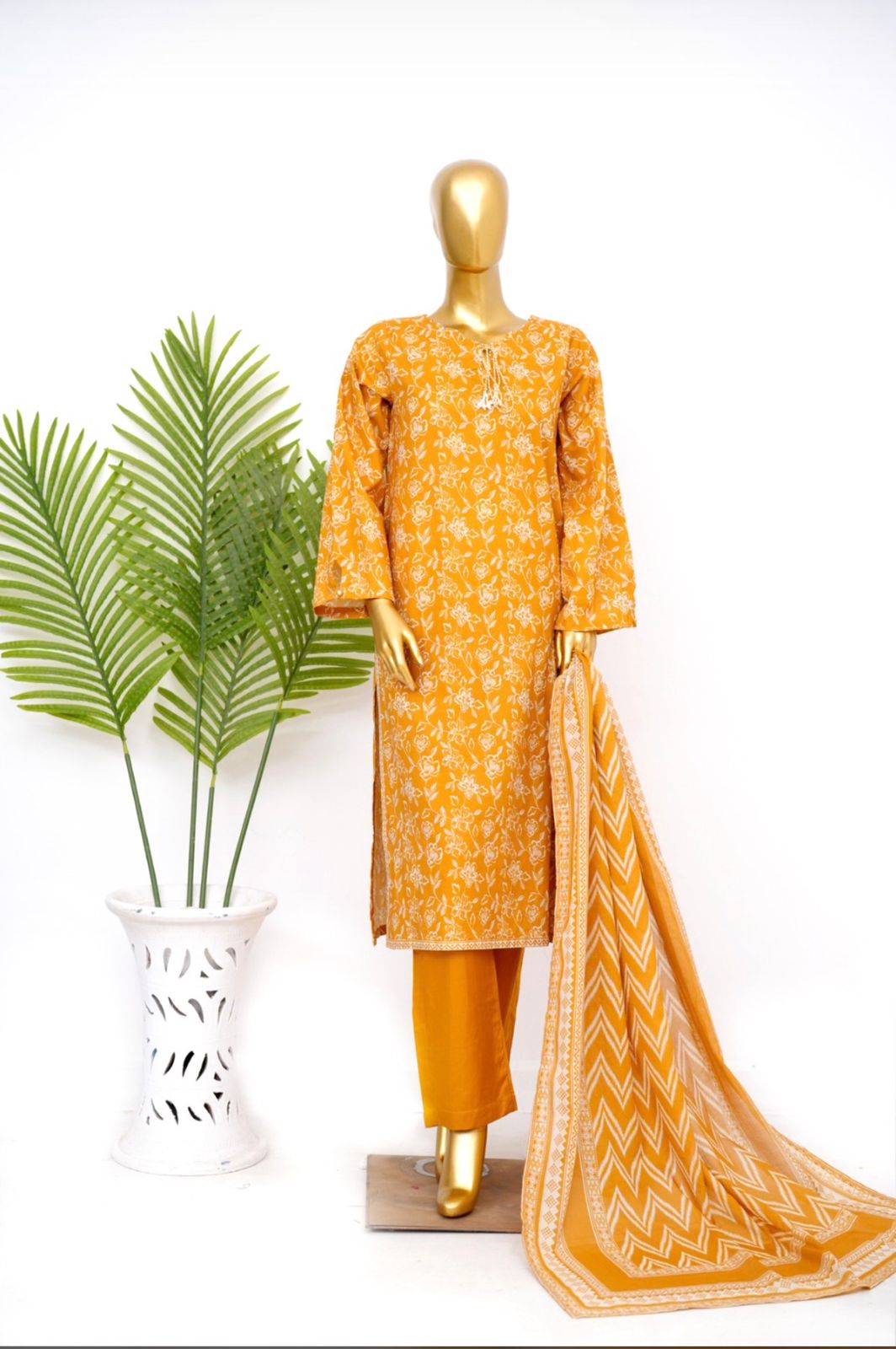 3pc Lawn Suit Yellow